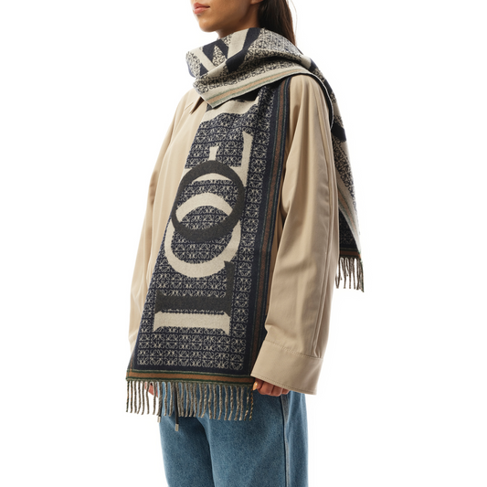 Loewe Love Scarf in Navy Blue