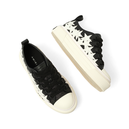 Glitter Stars Court Low Sneaker in Black