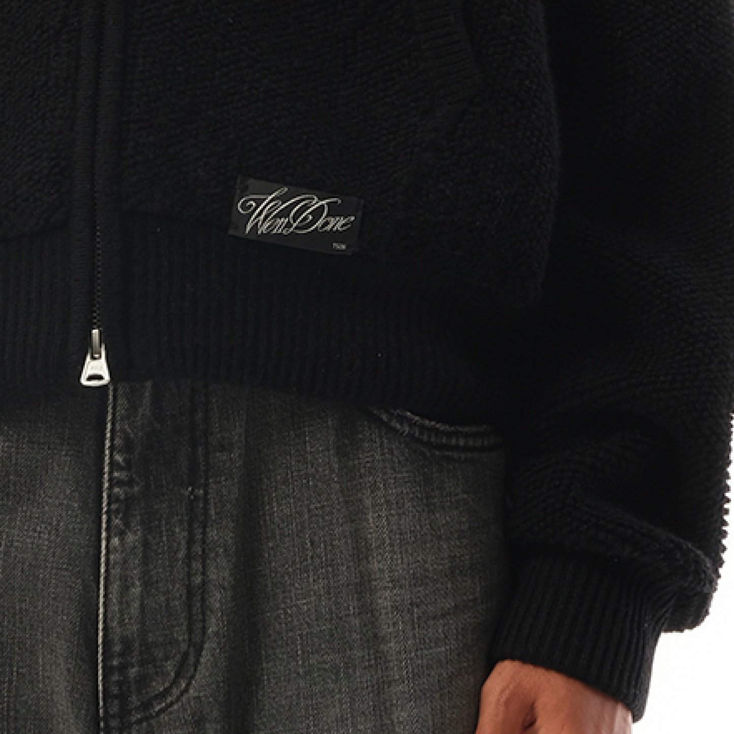 Womens Knit Hoodie in Black