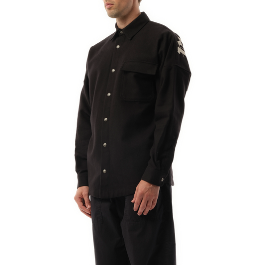 Classic Logo Overshirt in Black/Off White