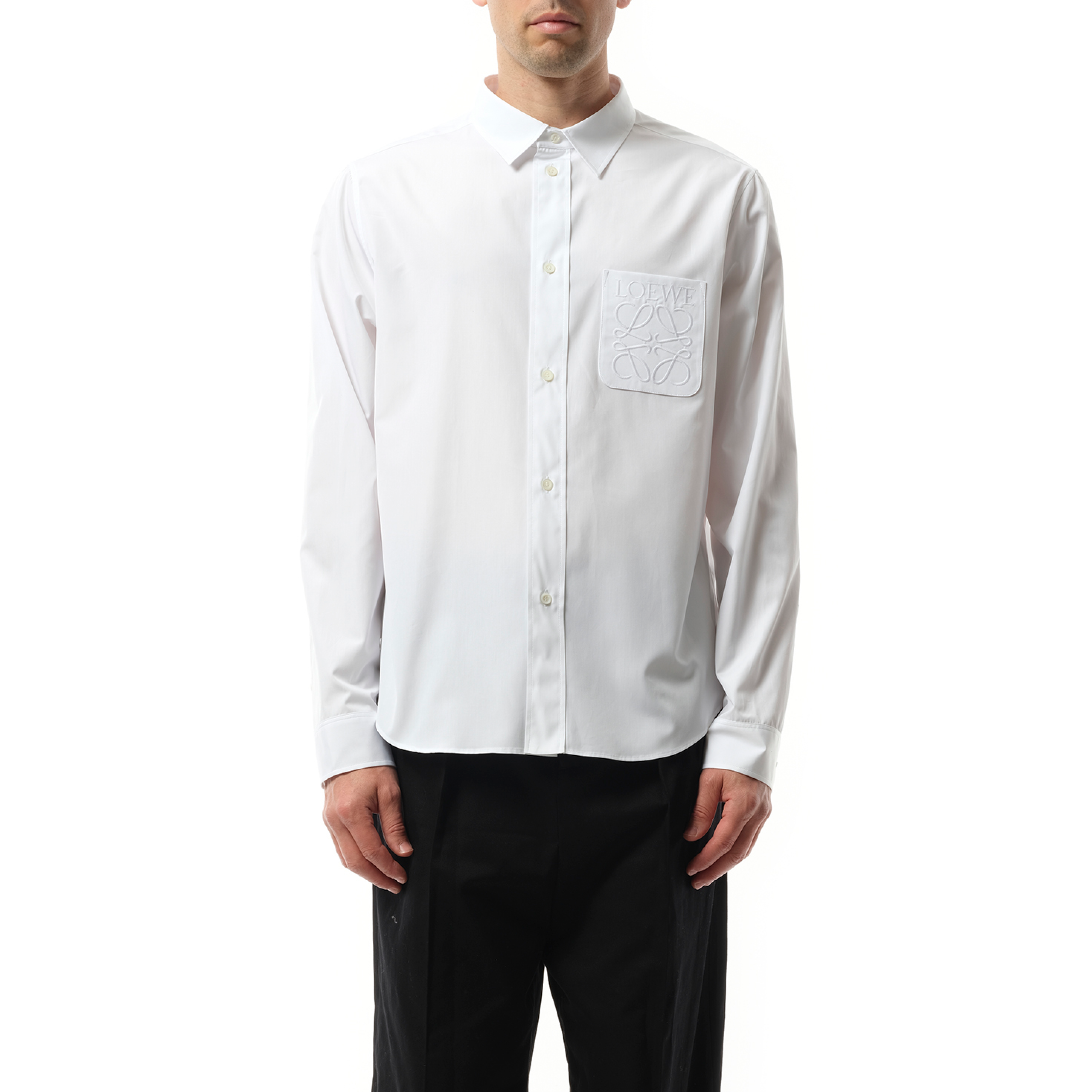 Anagram Embossed Shirt in White