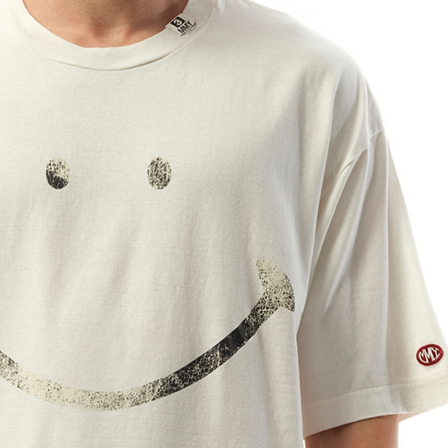 Smily Face Printed T-Shirt in White