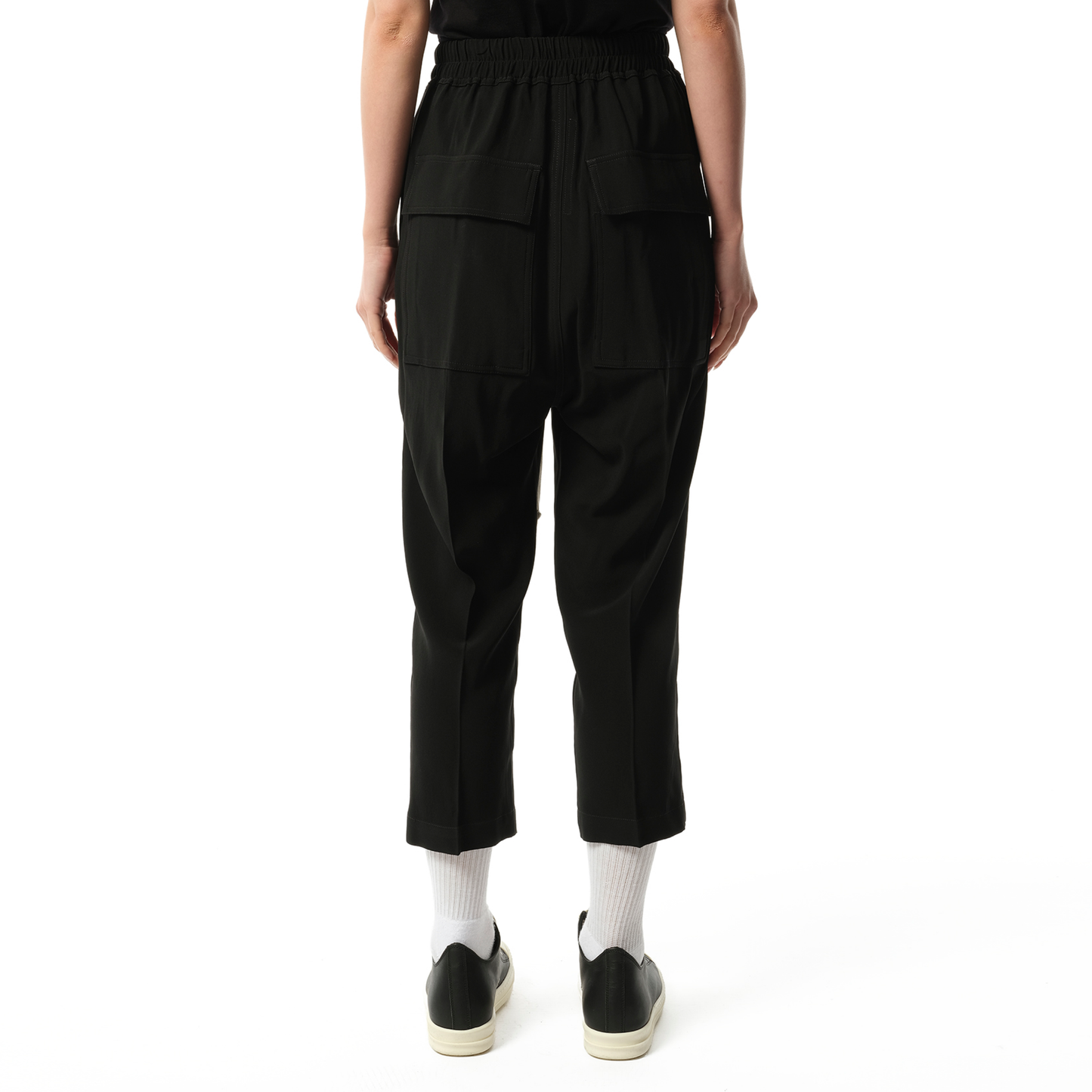 Heavy Cady Cropped Drawstring Astaires Pants in Black