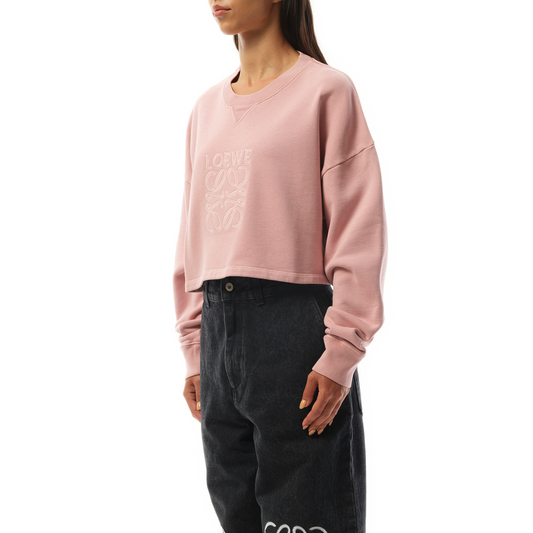 Cropped Anagram Sweatshirt in Pink