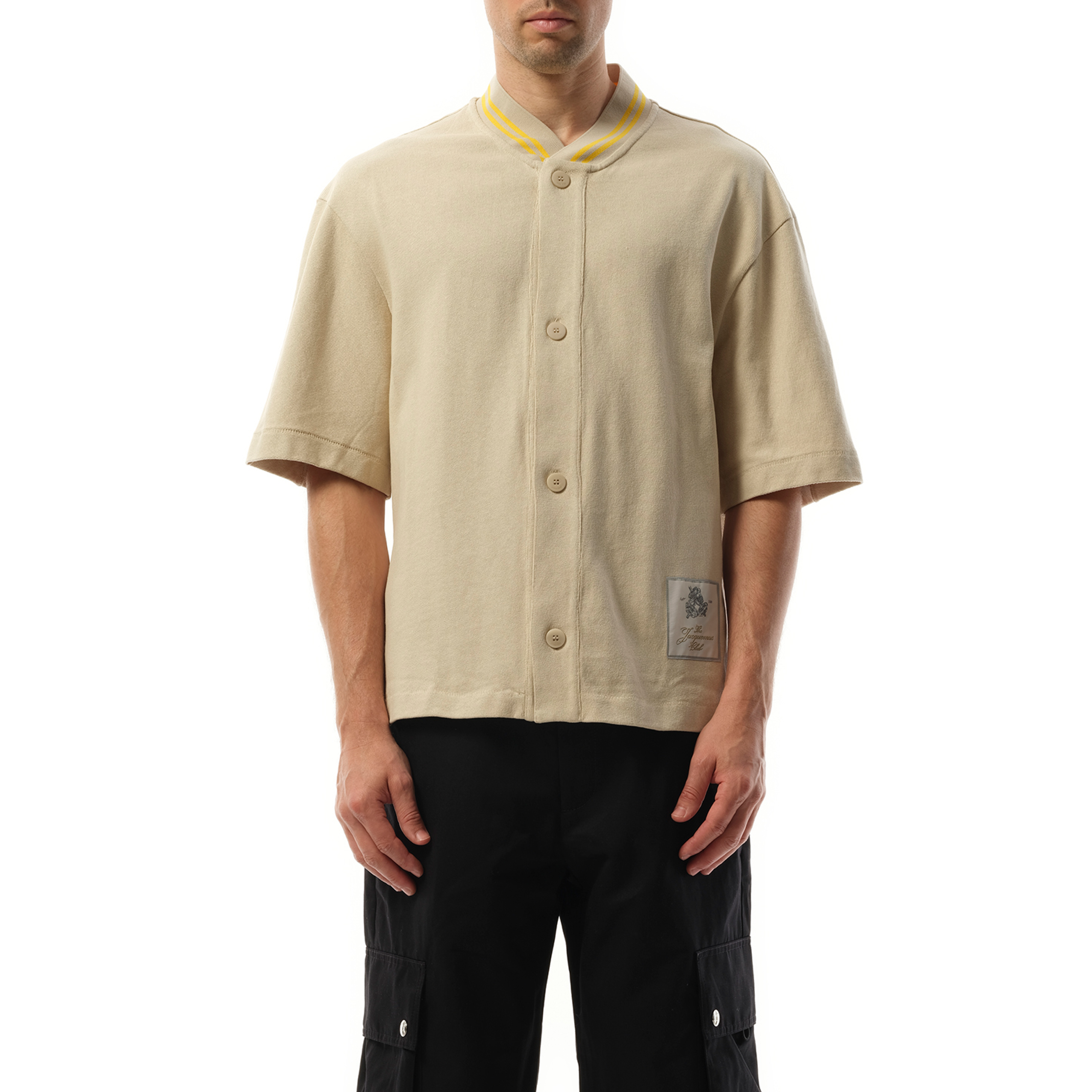 La Chemise Baseball Short Sleeve in Beige