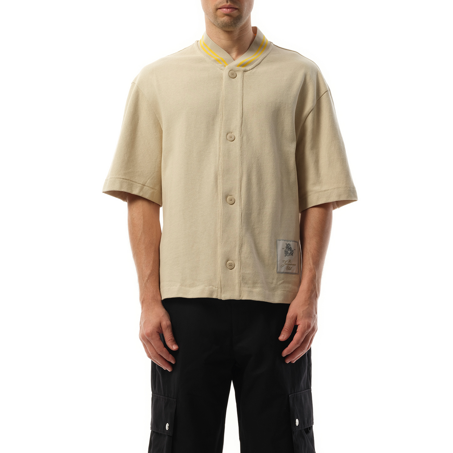 La Chemise Baseball Short Sleeve in Beige