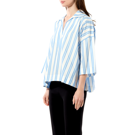 Chilien Top in Blue/White