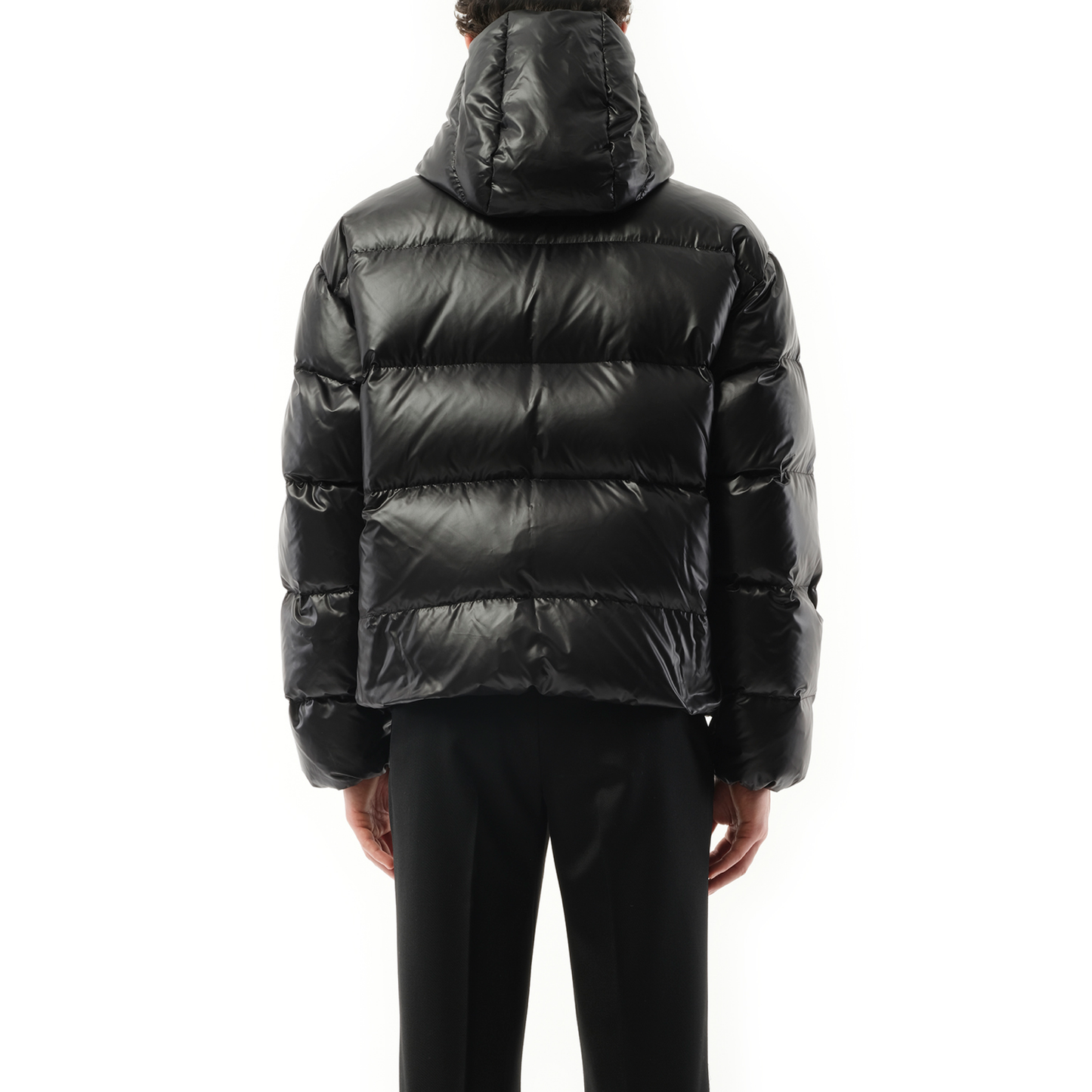 Hooded Down Jacket in Black