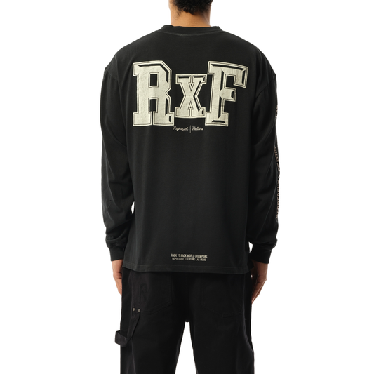 Represent x Feature Head 2 Head Long Sleeve T-Shirt in Stained Black