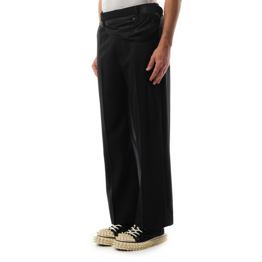 Tailored Trousers with Waist Pouch in Black