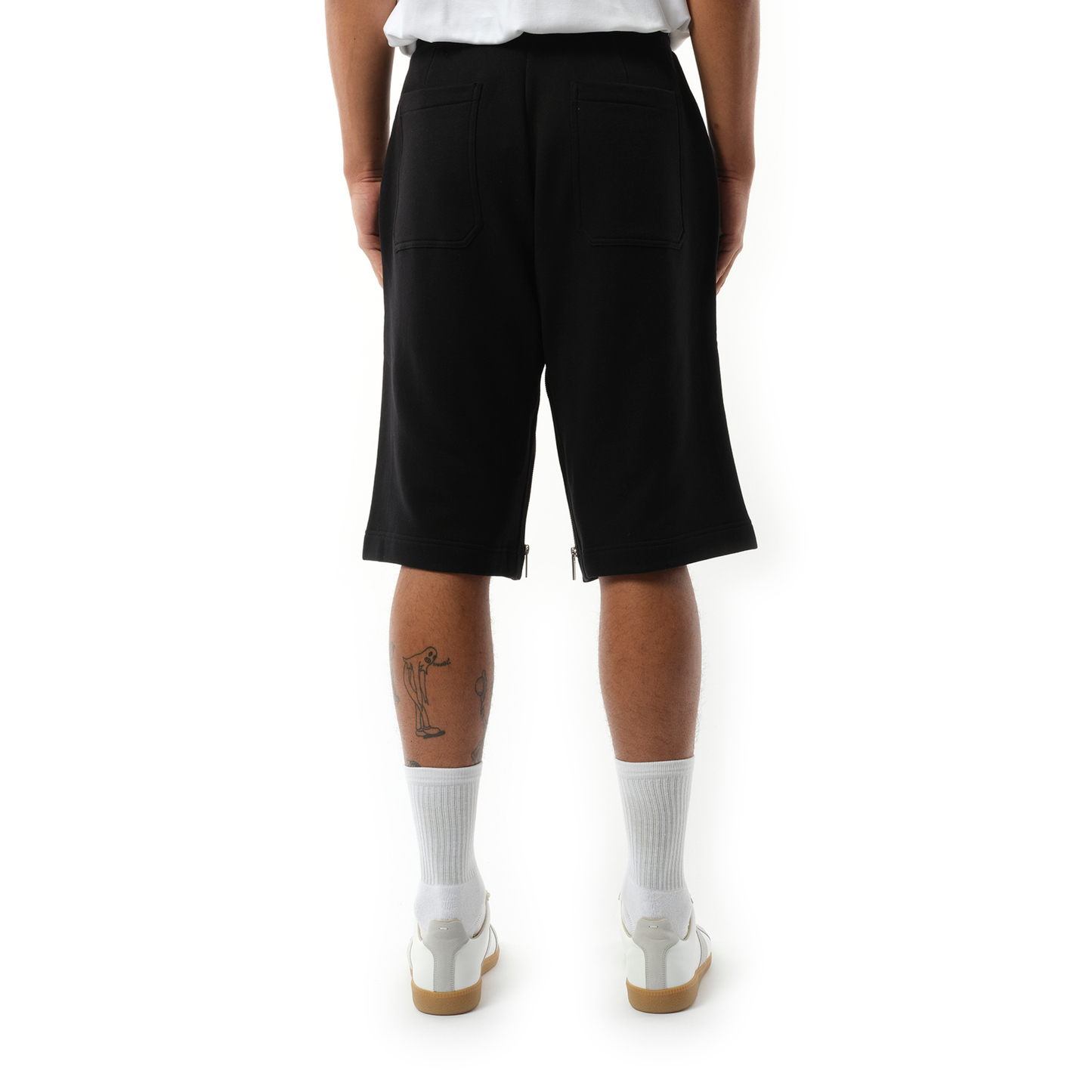 Gusset Zip Shorts in Black