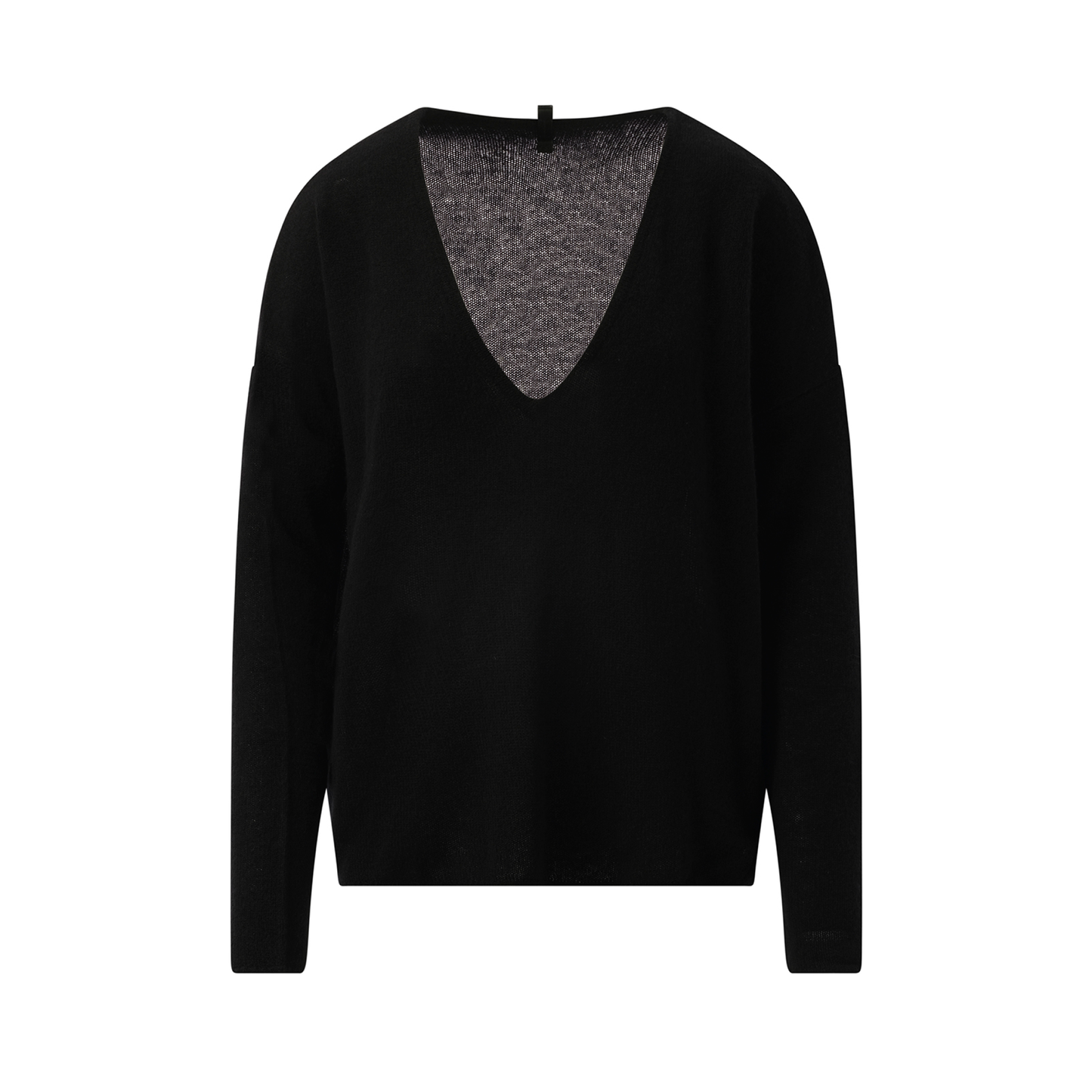 V-Neck Oversized Knitwear Sweater in Black