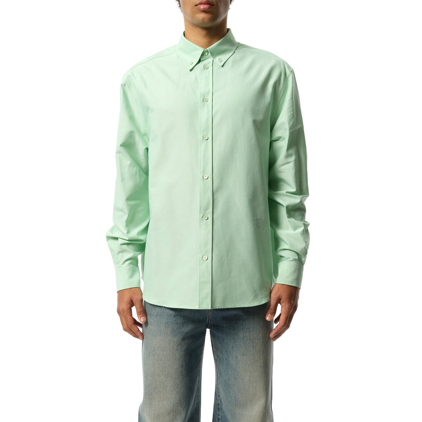 Anagram Detail Shirt in Light Green