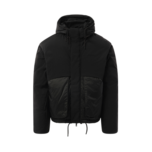 Layered  Hooded Puffer in Jet Black