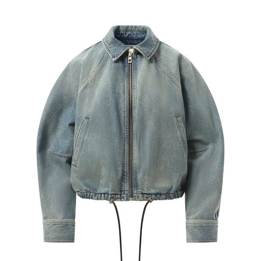 Balloon Jacket in Washed Denim