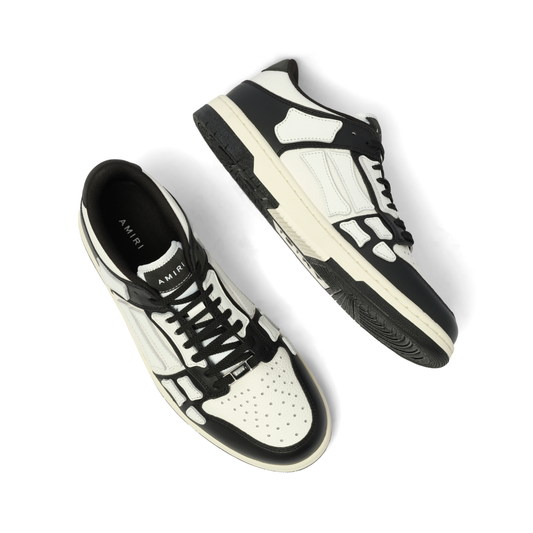 Skeleton Top Low Sneaker in Black/White