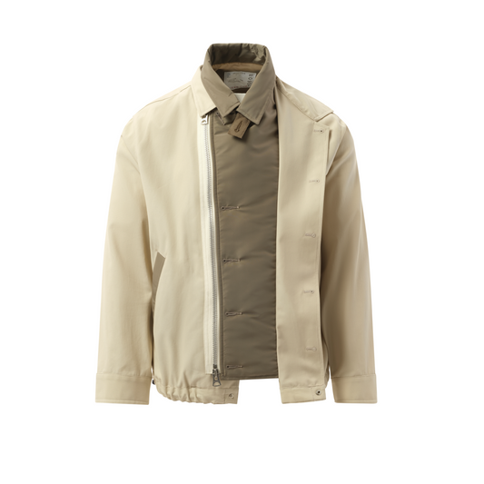 Cotton Twill Jacket in Beige