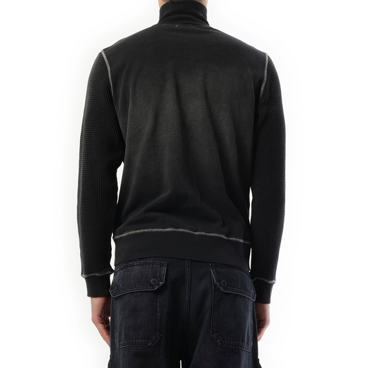 S-Wafy Zip Sweatshirt in Charcoal