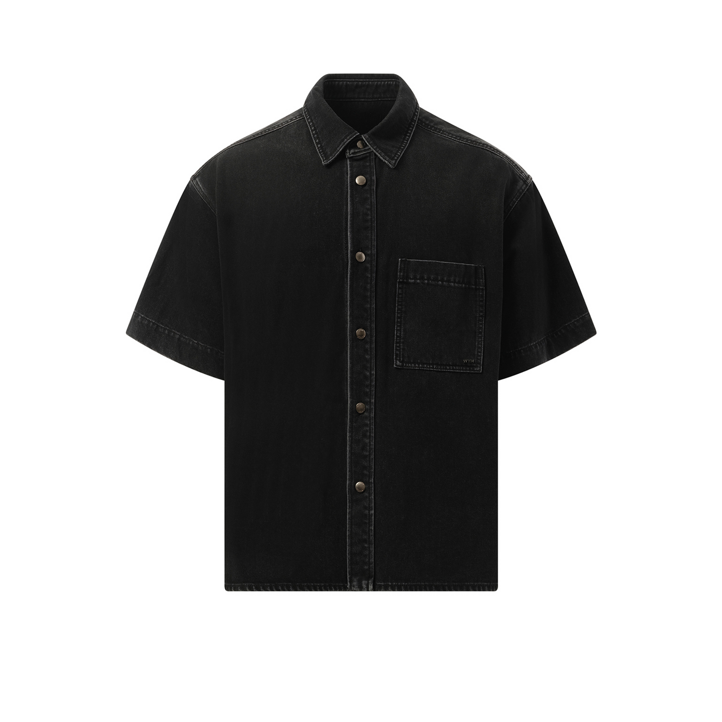 Denim Short Sleeve Shirt in Black