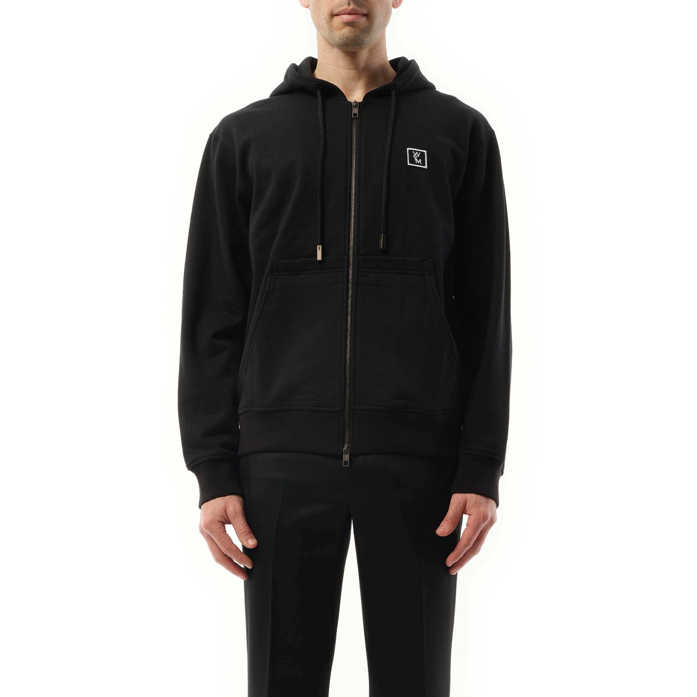 Logo Zip Hoodie in Black