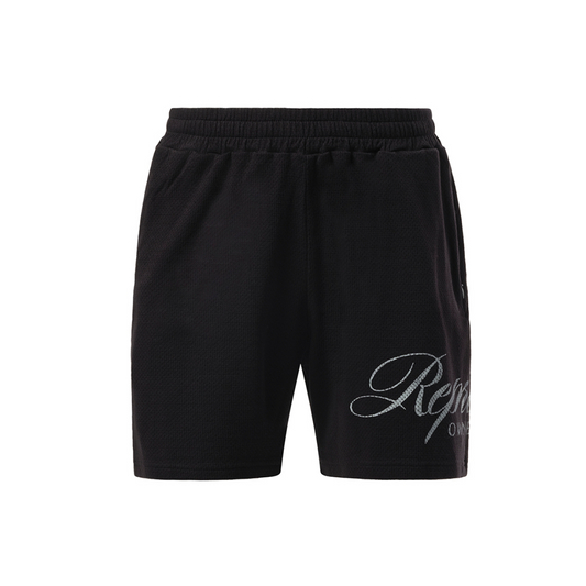 Represent Owners Club Script Mesh Shorts in Black