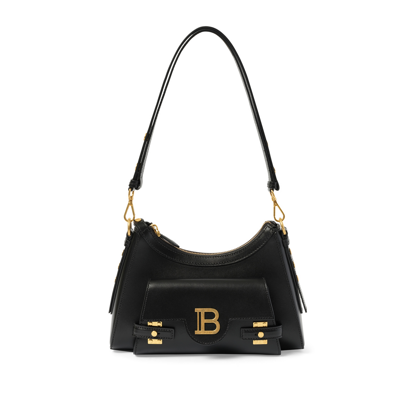 B-Buzz Hobo Calfskin Shoulder Bag in Black