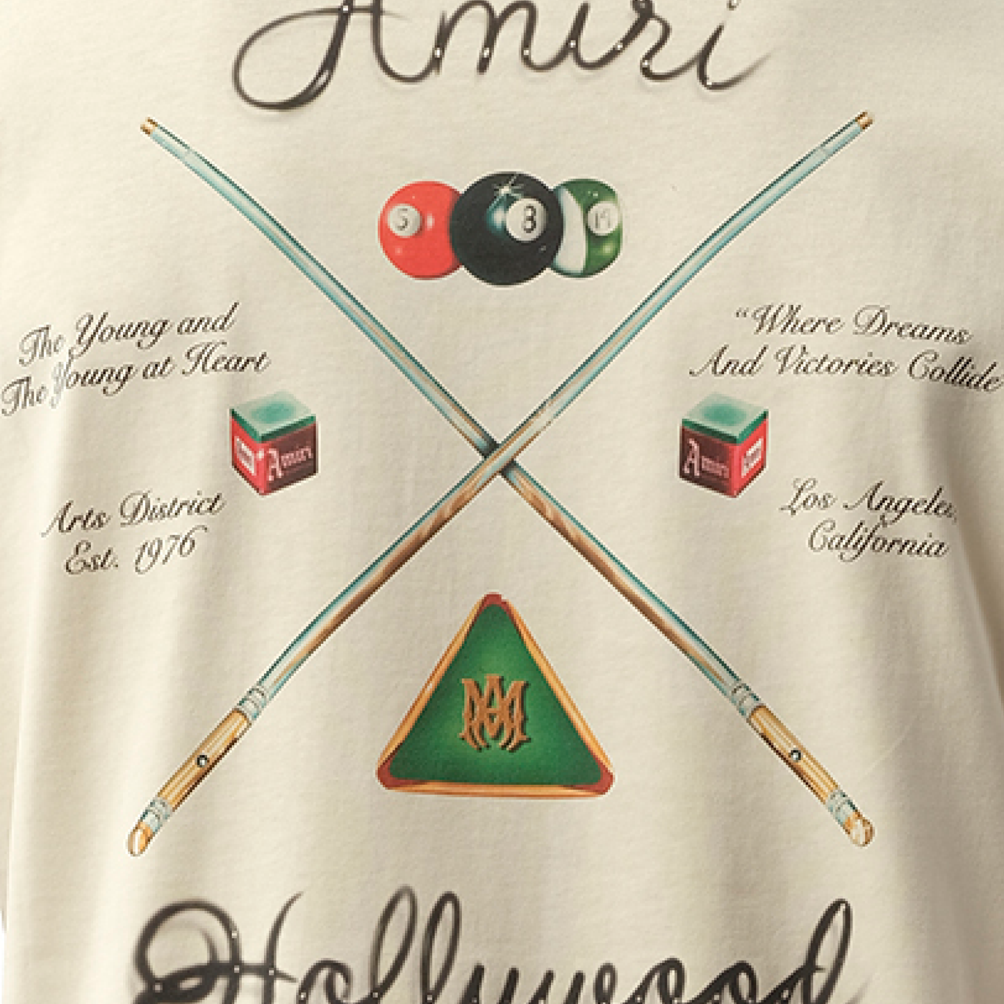 Amiri Pool Cue T-Shirt in Alabaster