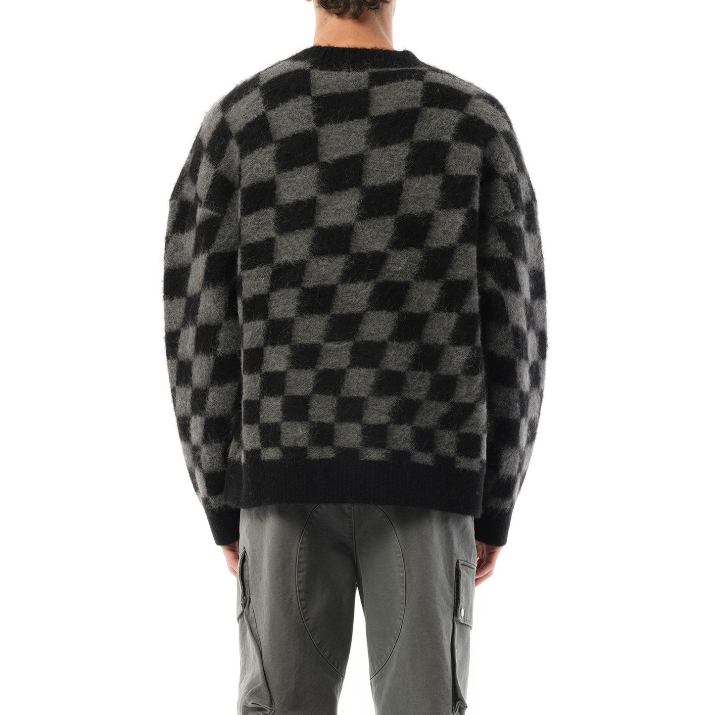 Represent X Belstaff Checkerboard Knit Sweater in Shadow