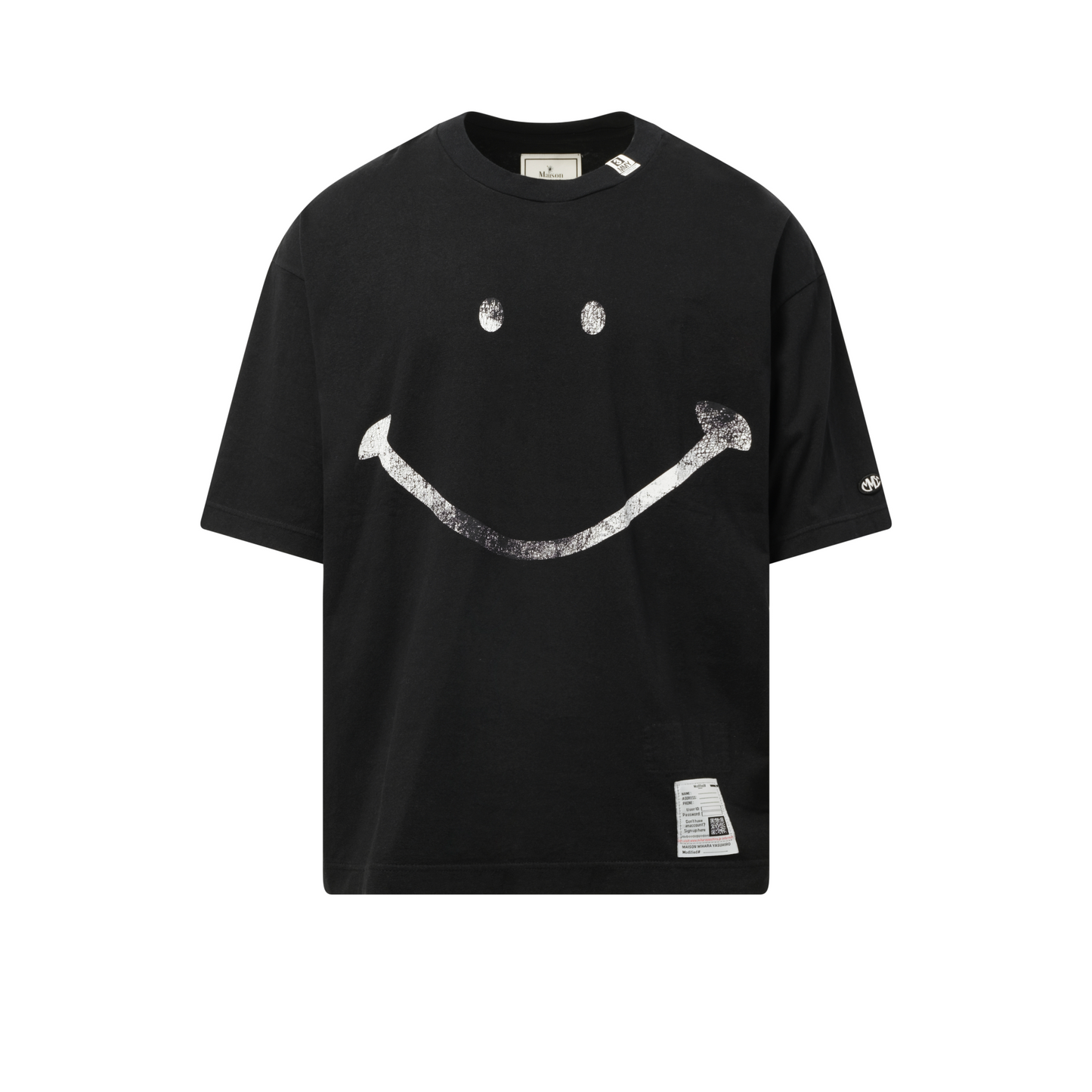 Smily Face Printed T-Shirt in Black