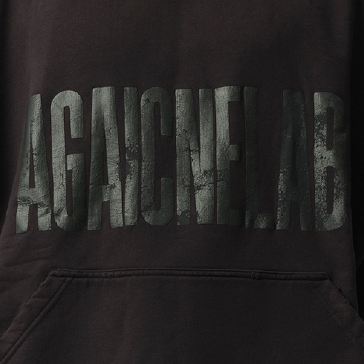 AGAICNELAB Large Fit Hoodie in Washed Black/Anthracite