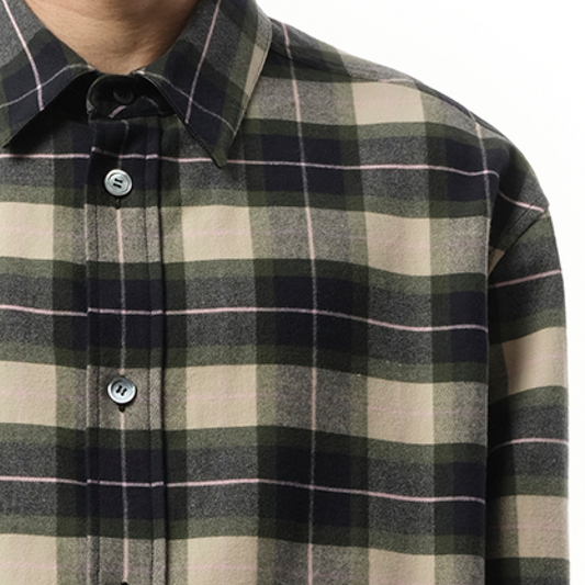 Check Overshirt in Green/Multicolour