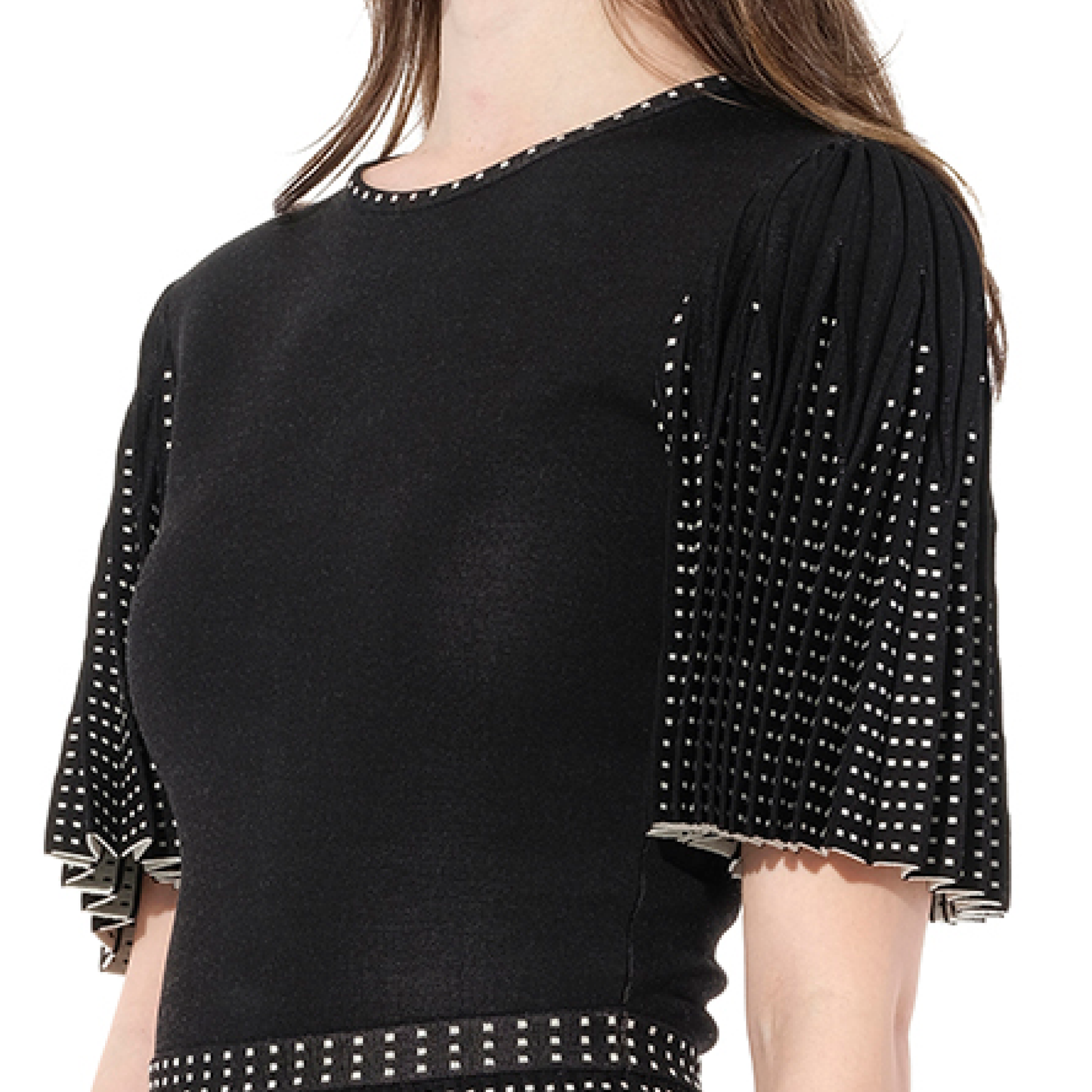 Knit Jacquard Dress in Black/White