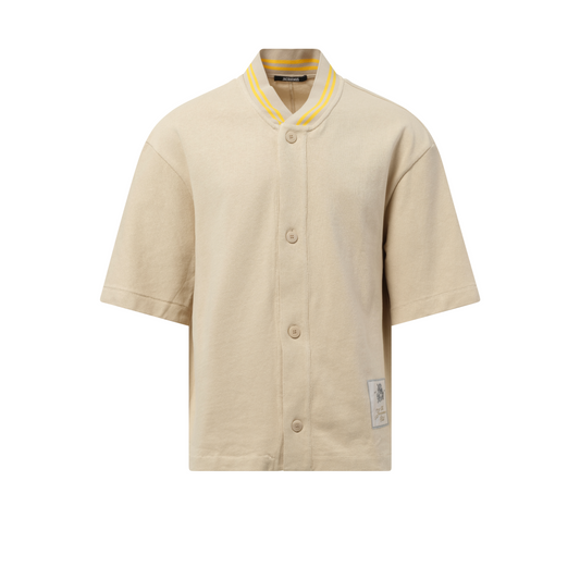 La Chemise Baseball Short Sleeve in Beige