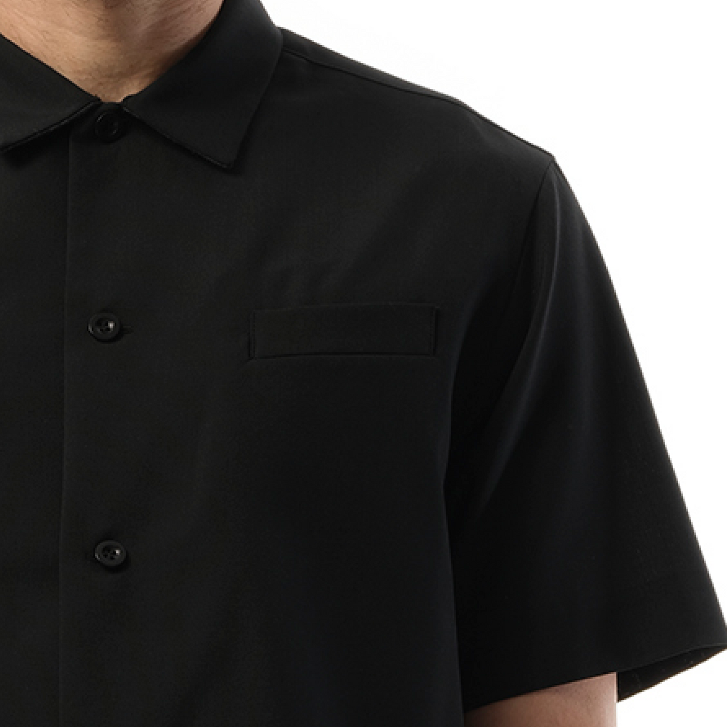 Cotton Suiting Shirt in Black