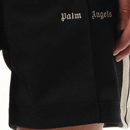 Logo Track Shorts in Black/Off White