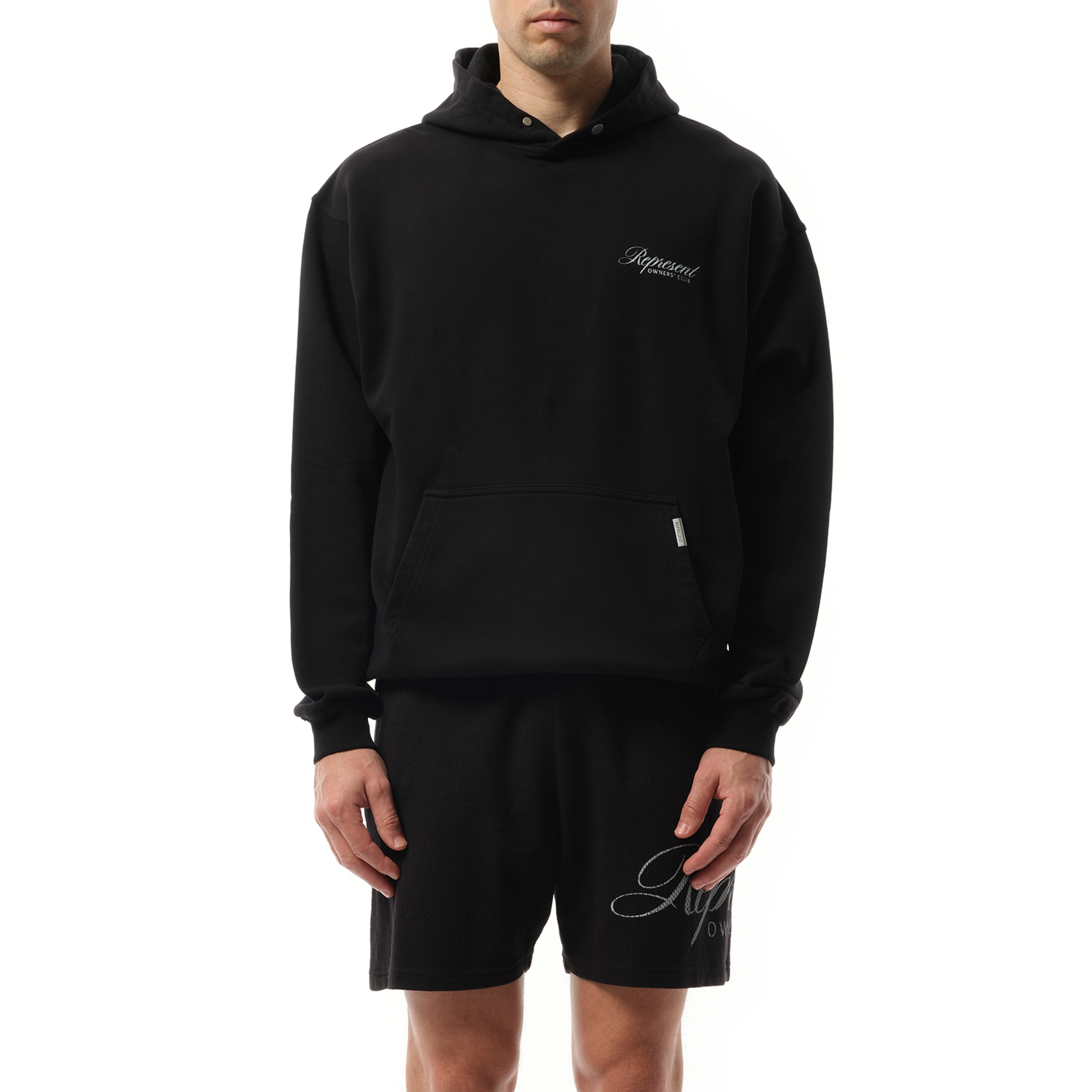 Represent Owners Club Script Hoodie in Black