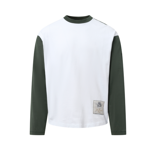 Le T-Shirt Baseball Long Sleeve in Green