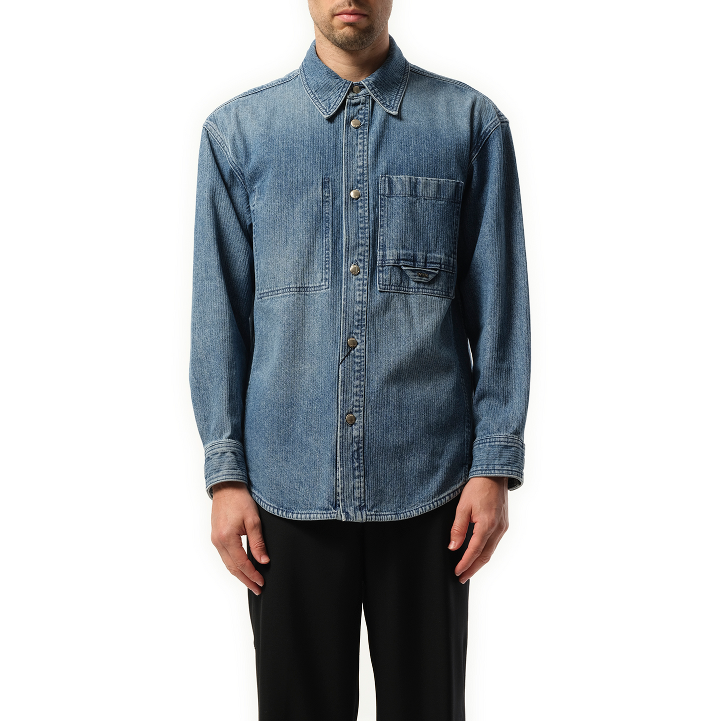 Logo Denim Shirt in Blue