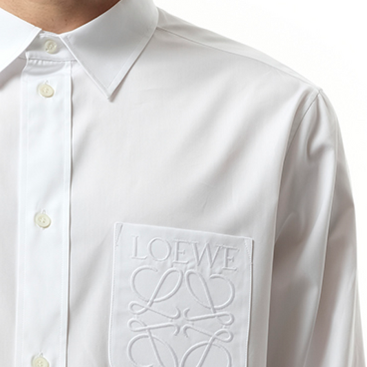 Anagram Embossed Shirt in White