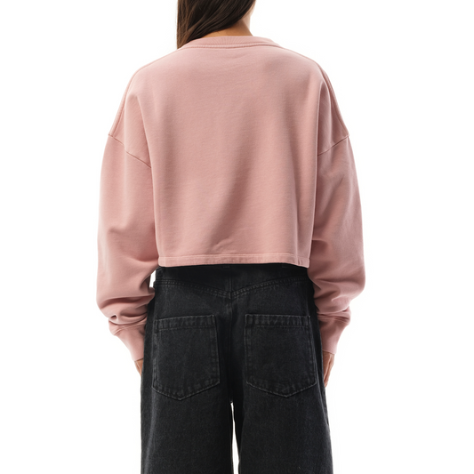 Cropped Anagram Sweatshirt in Pink