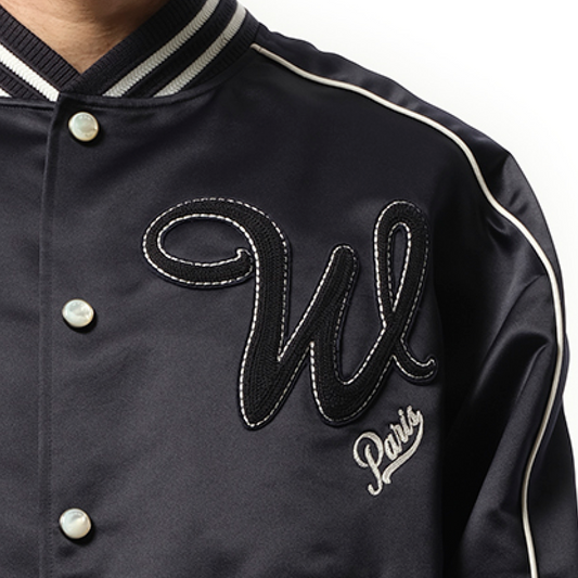 WYM Baseball Varsity Jacket in Navy