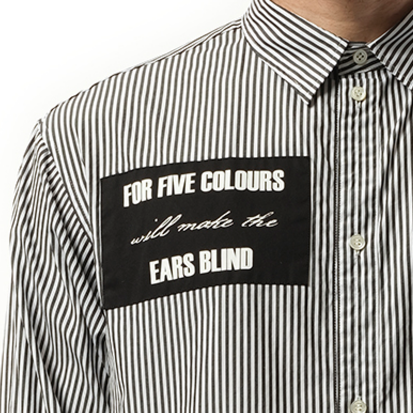 For Five Colours Stripe Shirt in Black