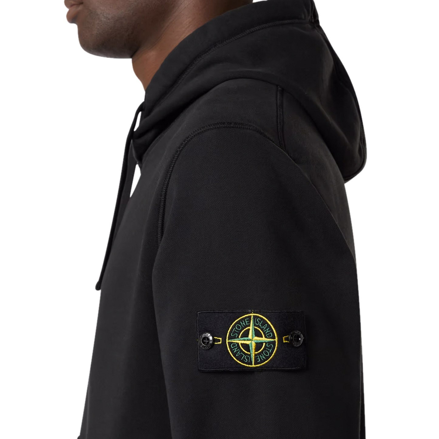 Logo Patch Hoodie in Black