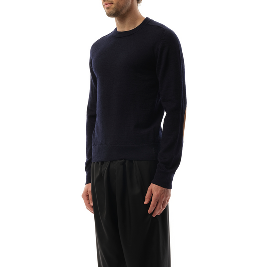 Wool Crewneck Sweater in Dark Blue