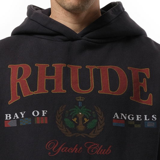 Bay of Angels Yacht Hoodie in Vintage Black