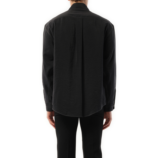 Easy Shirt with Contrast Stitch in Black