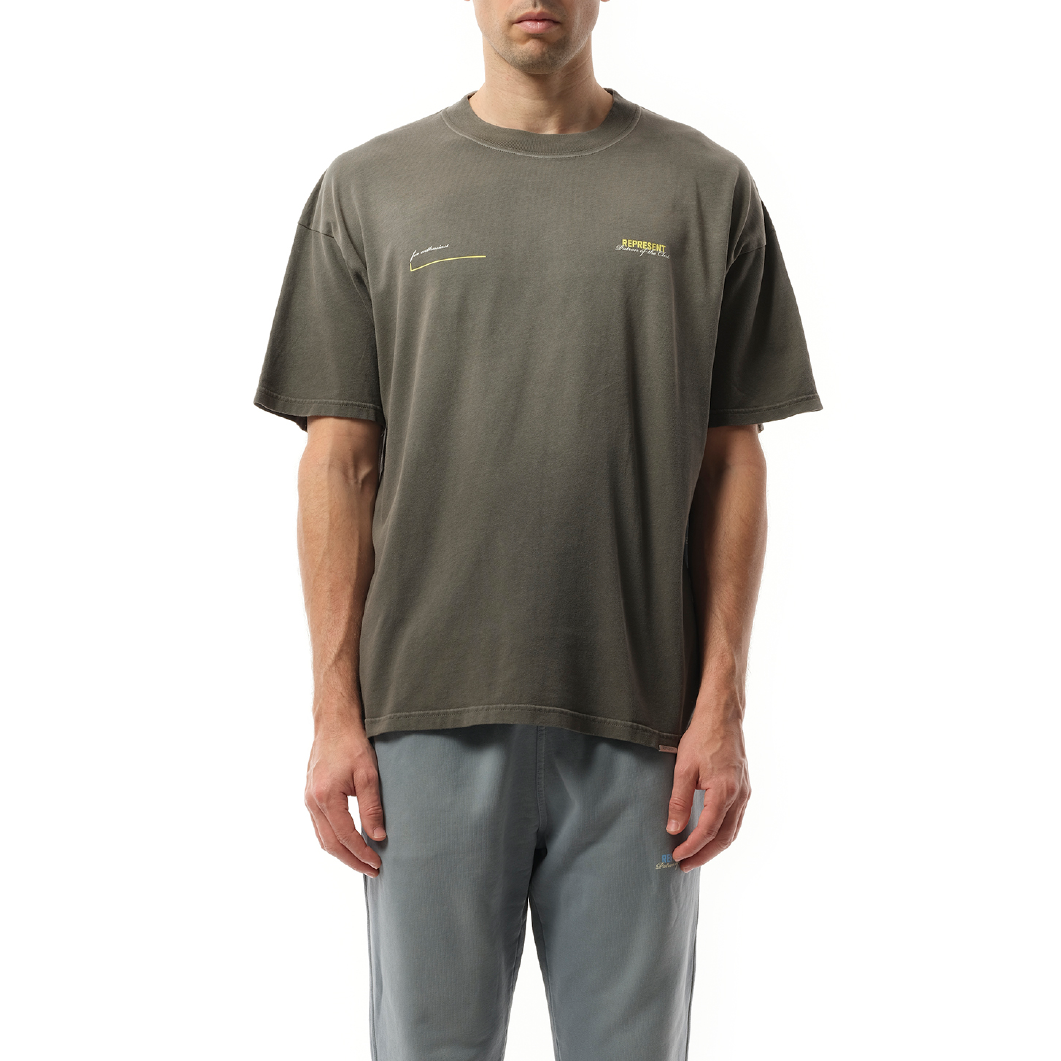 Patron of The Club T-Shirt in Washed Olive