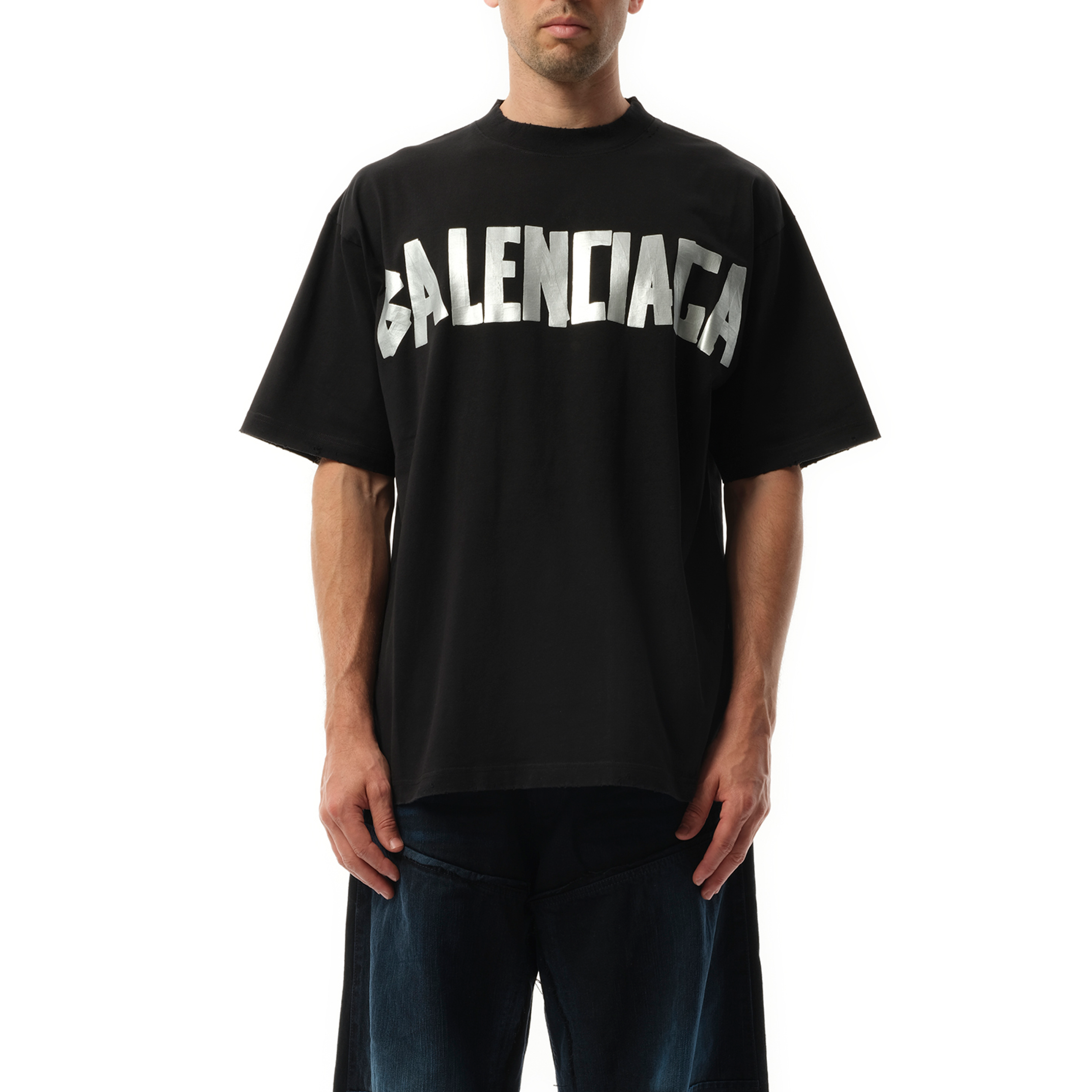 New Tape Type Medium Fit T-Shirt in Faded Black