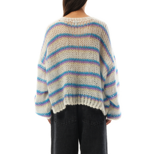 Relaxed Fit Anagram Sweater in White/Multicolour