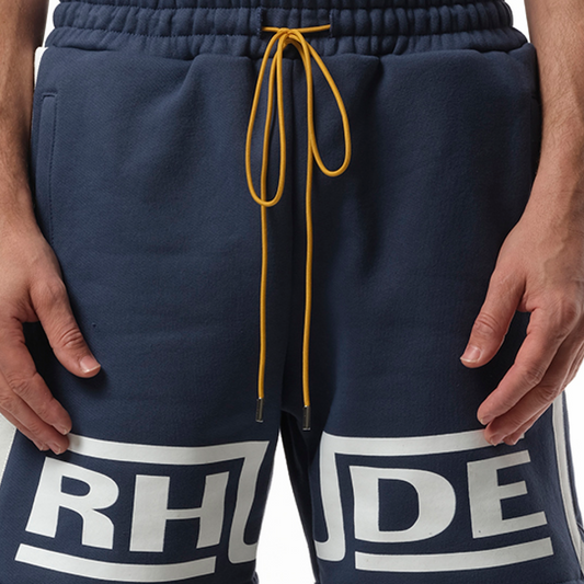 Rhude Champions Shorts in Navy/Vintage White